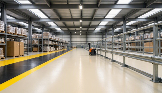 Industrial cleaning in a warehouse facility